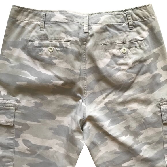 G1 Goods Camo Surplus Cargo Pants Womens 10 Gray White Raw Hem Cotton Camoflauge - Picture 11 of 12